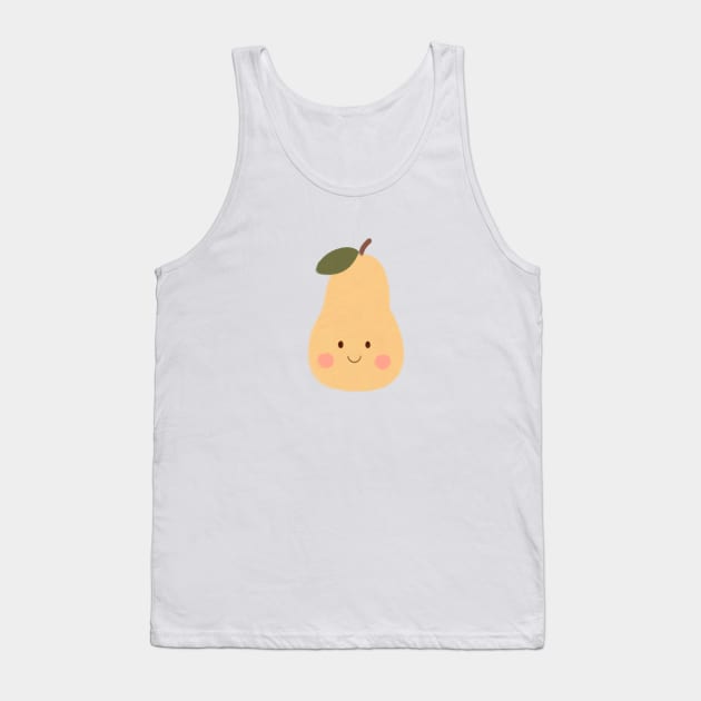 Yellow  Pear Cutie Illustraion Tank Top by gusstvaraonica